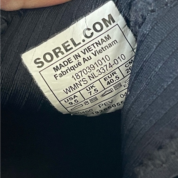 Sorel Kinetic Sneakers Women Size 9.5 Slip On Platform Black Tan Casual Comfy - Picture 13 of 13